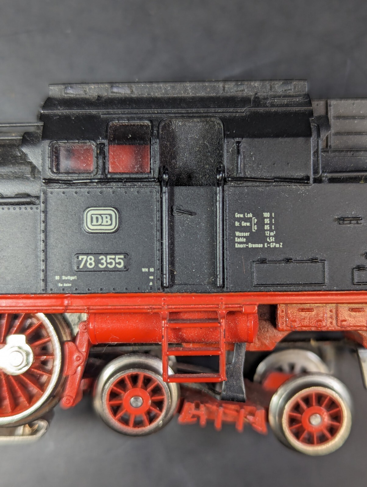 Marklin HO Steam Locomotive 4-6-4 DB 78355 Black/Red Metal (VERY GOOD CONDITION)