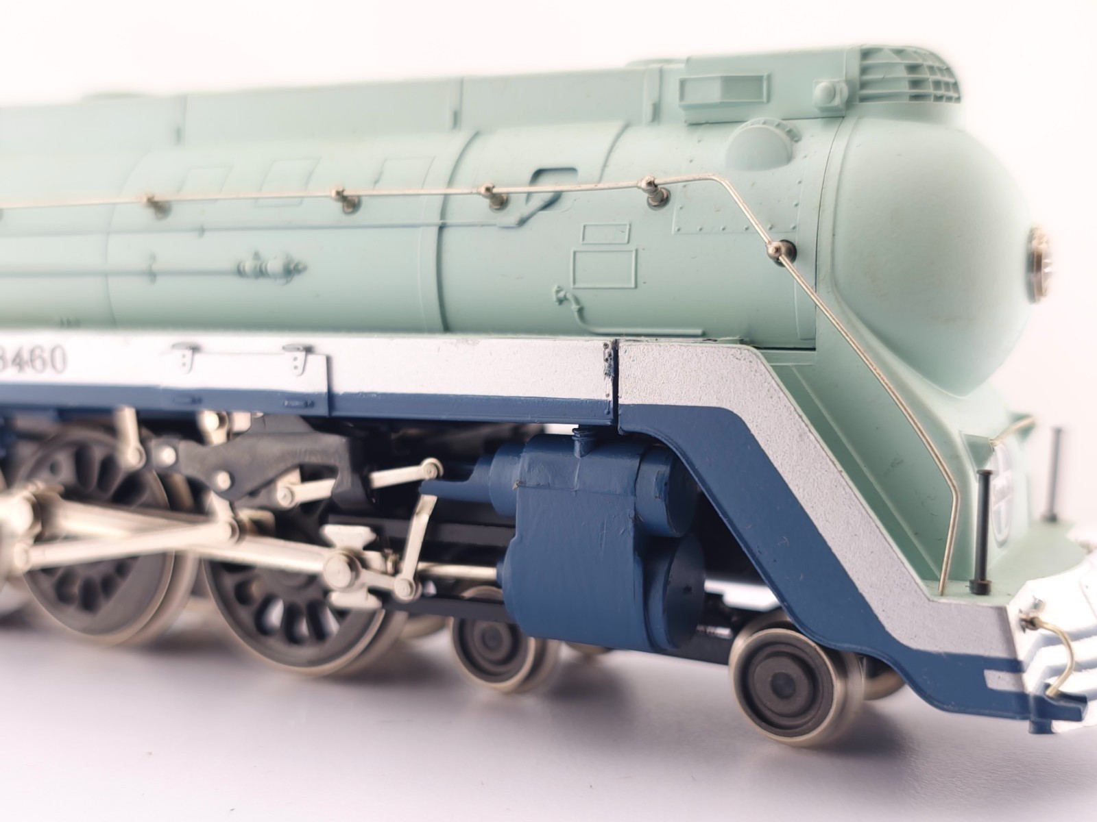 *READ* AHM HO 5196-B Santa Fe Blue Goose 4-6-4 Hudson Steam Locomotive 3460 #2