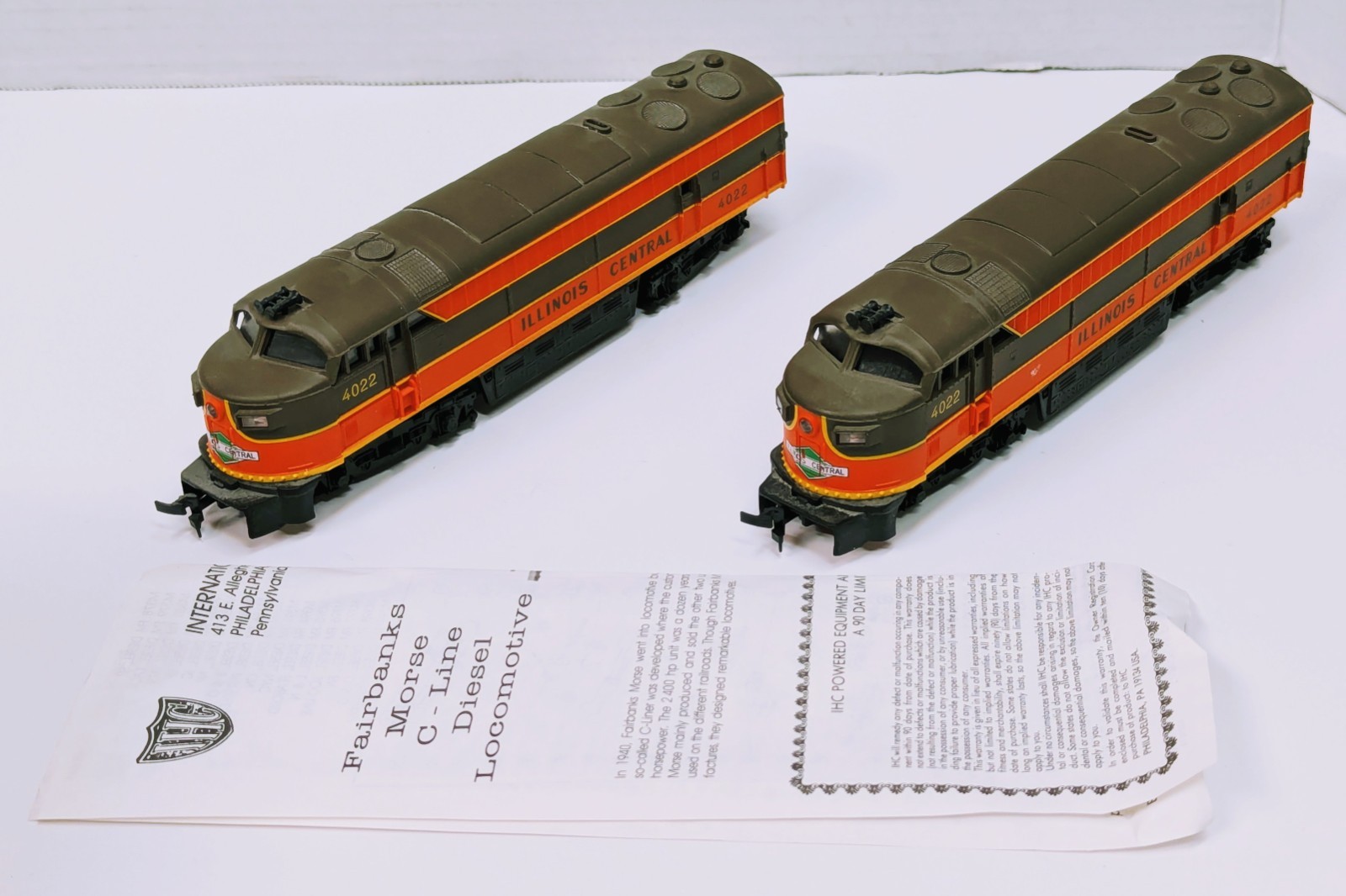 IHC HO Scale Illinois Central EMD FM Powered/Dummy Diesel Set – Preowned