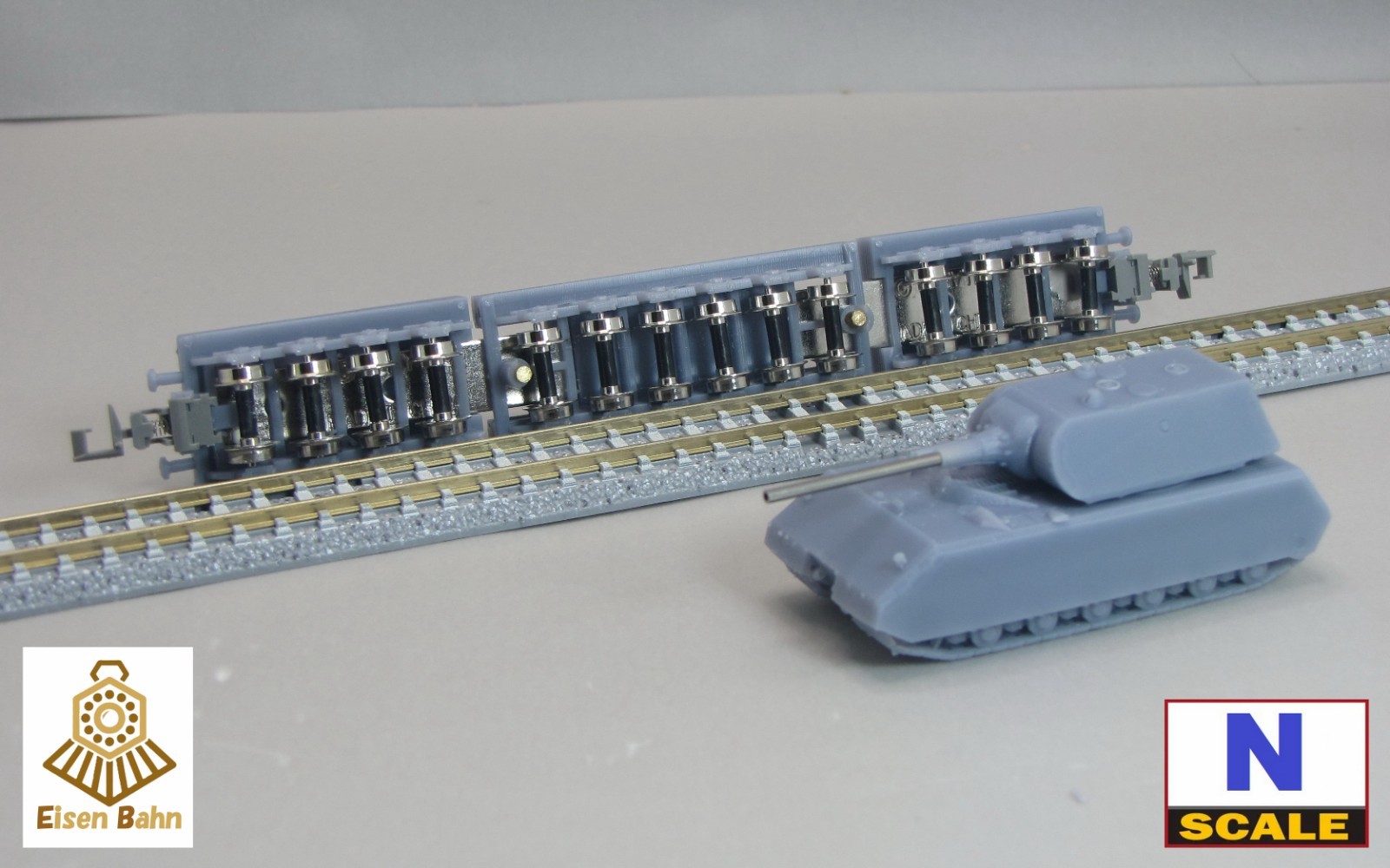 1/160 (N-scale)WWII German Super heavy railway transporter & Maus tank resin kit