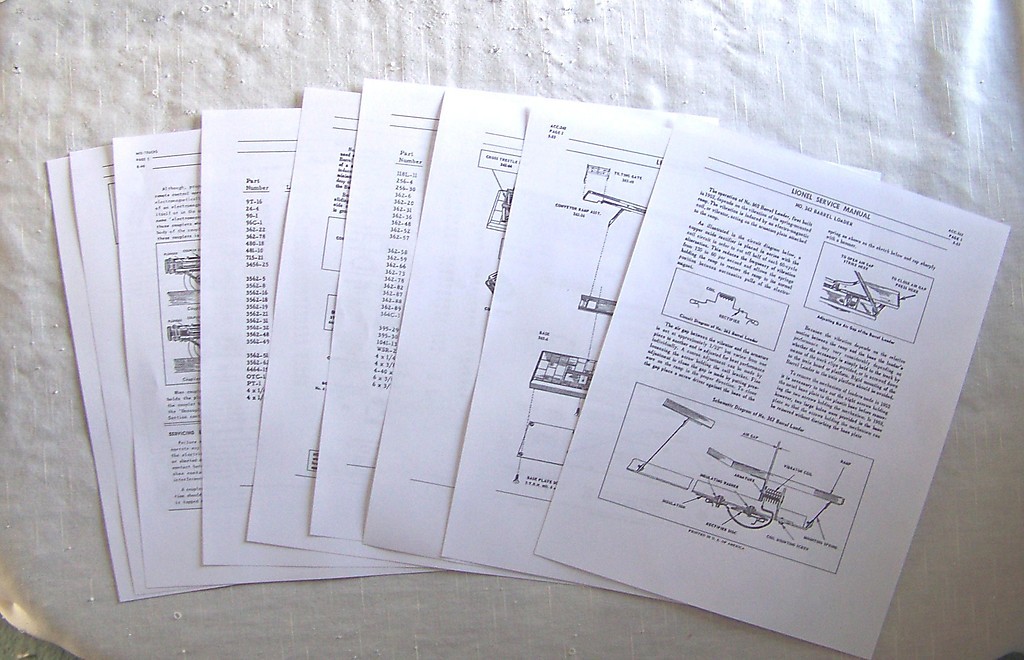 1952-7 362 Barrel Loader Accessary with 3562 OperatingBarrel Car Service Manual
