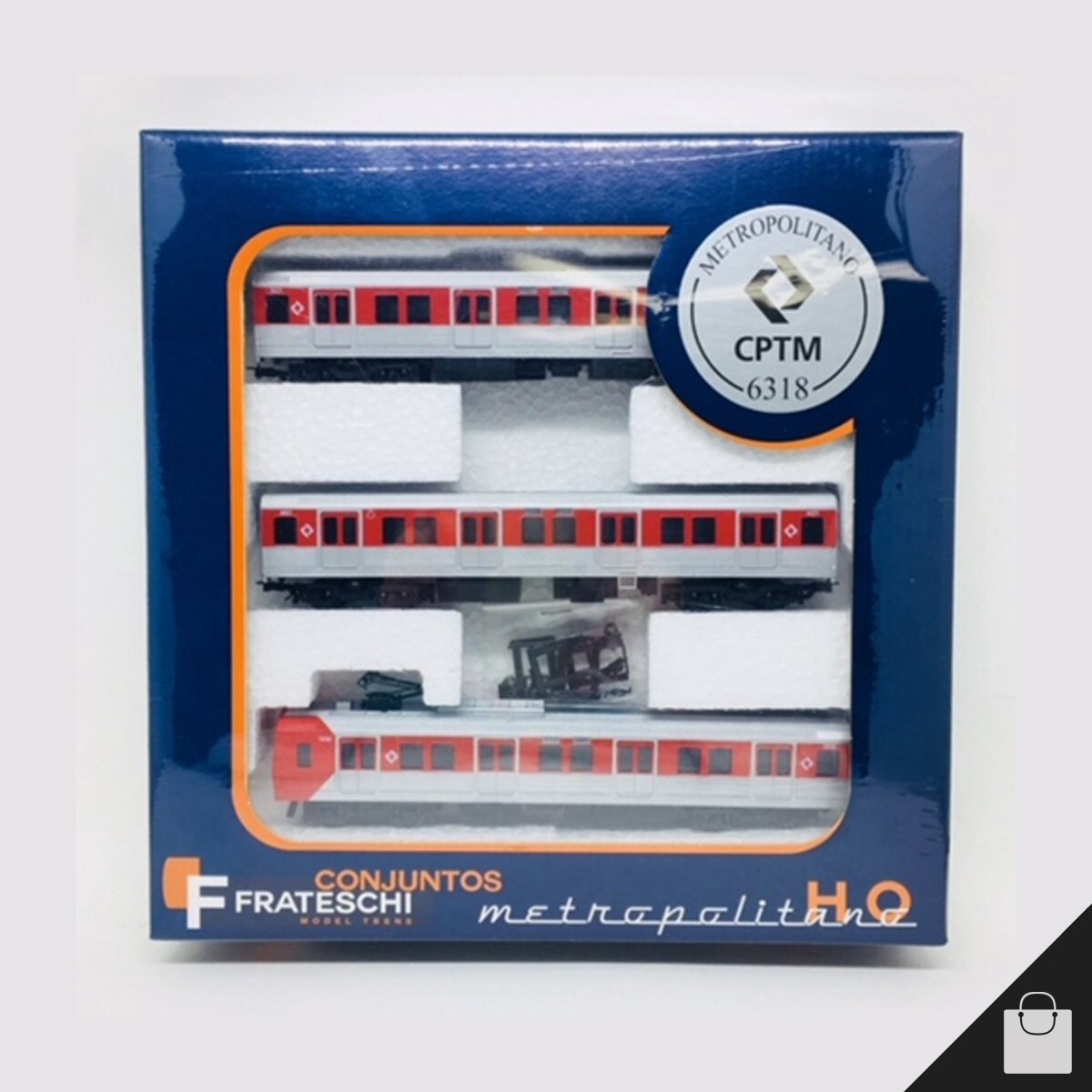 Frateschi 6318 CPTM Metropolitan Metro Subway Miniature Train 3 Car Set HO 1:87