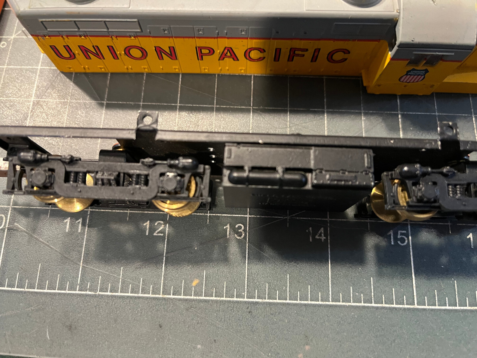 HO Train 2 UP DIESEL SHELLS & 1 STAMPED METAL MICRO CAST JAPAN FRAME PART LOT B