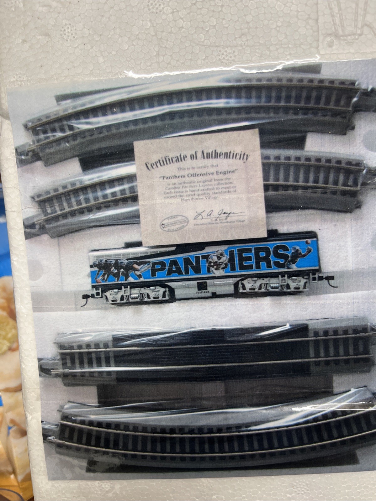 Bradford Exchange NFL Carolina Panther Express Train Offensive Engine & 16 Track