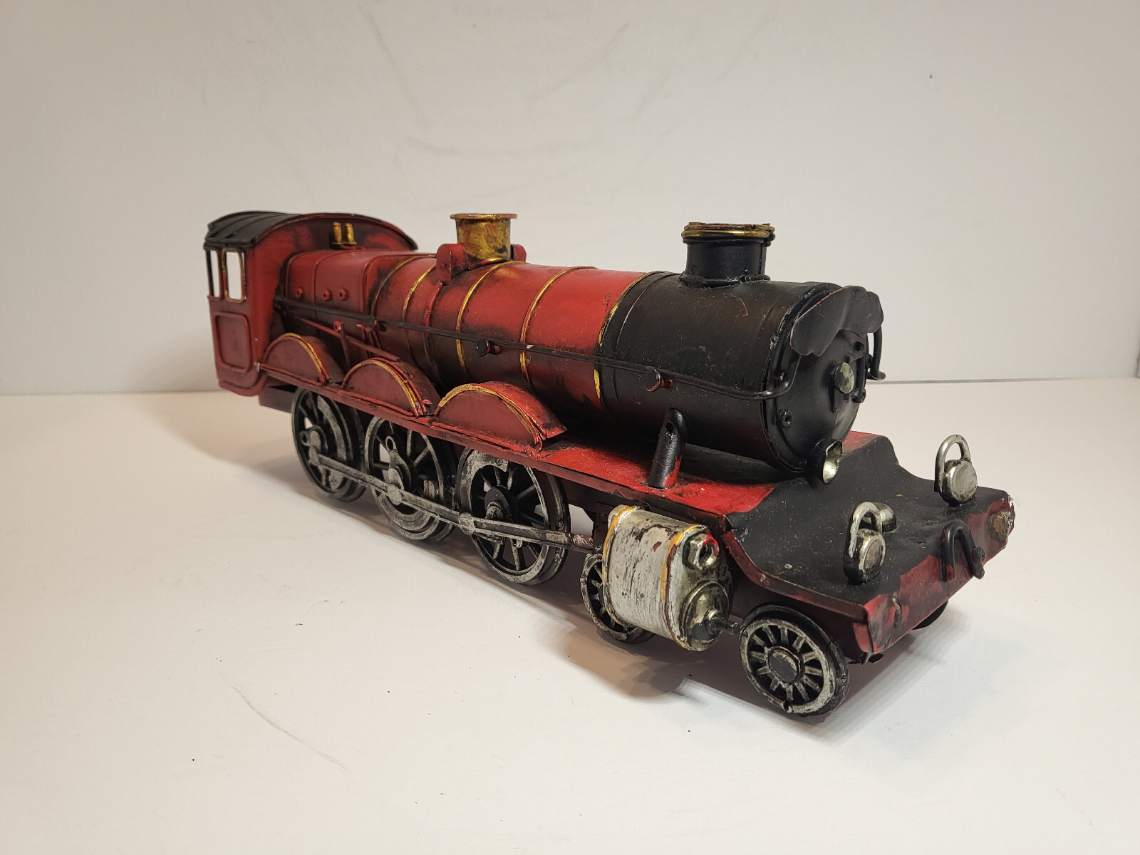 Vintage-Look Red Locomotive Tin Metal Steam Train Engine Model 14 ” Long