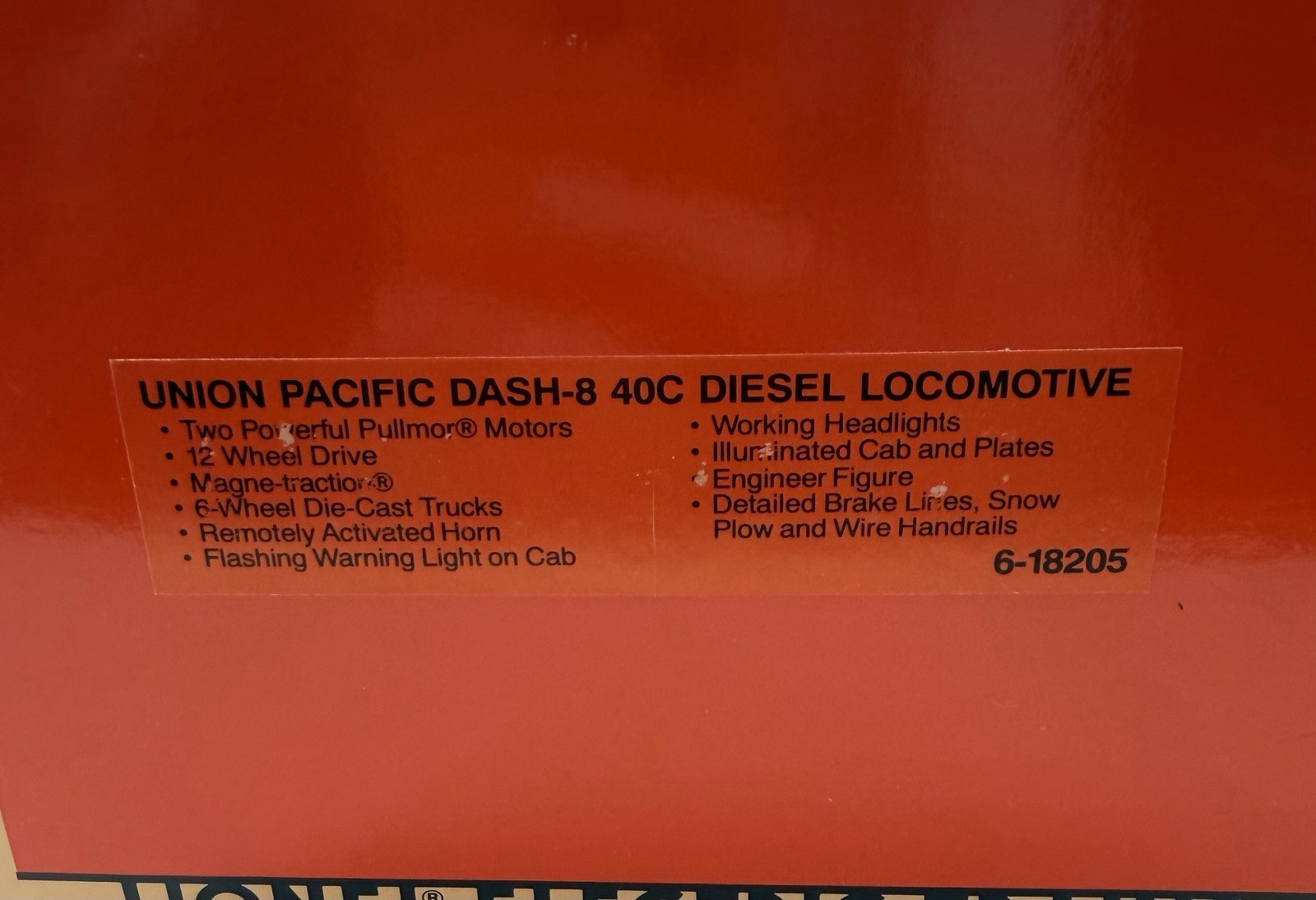 Lionel 6-18205 Union Pacific Dash-8 40C Diesel Locomotive C-8 LN