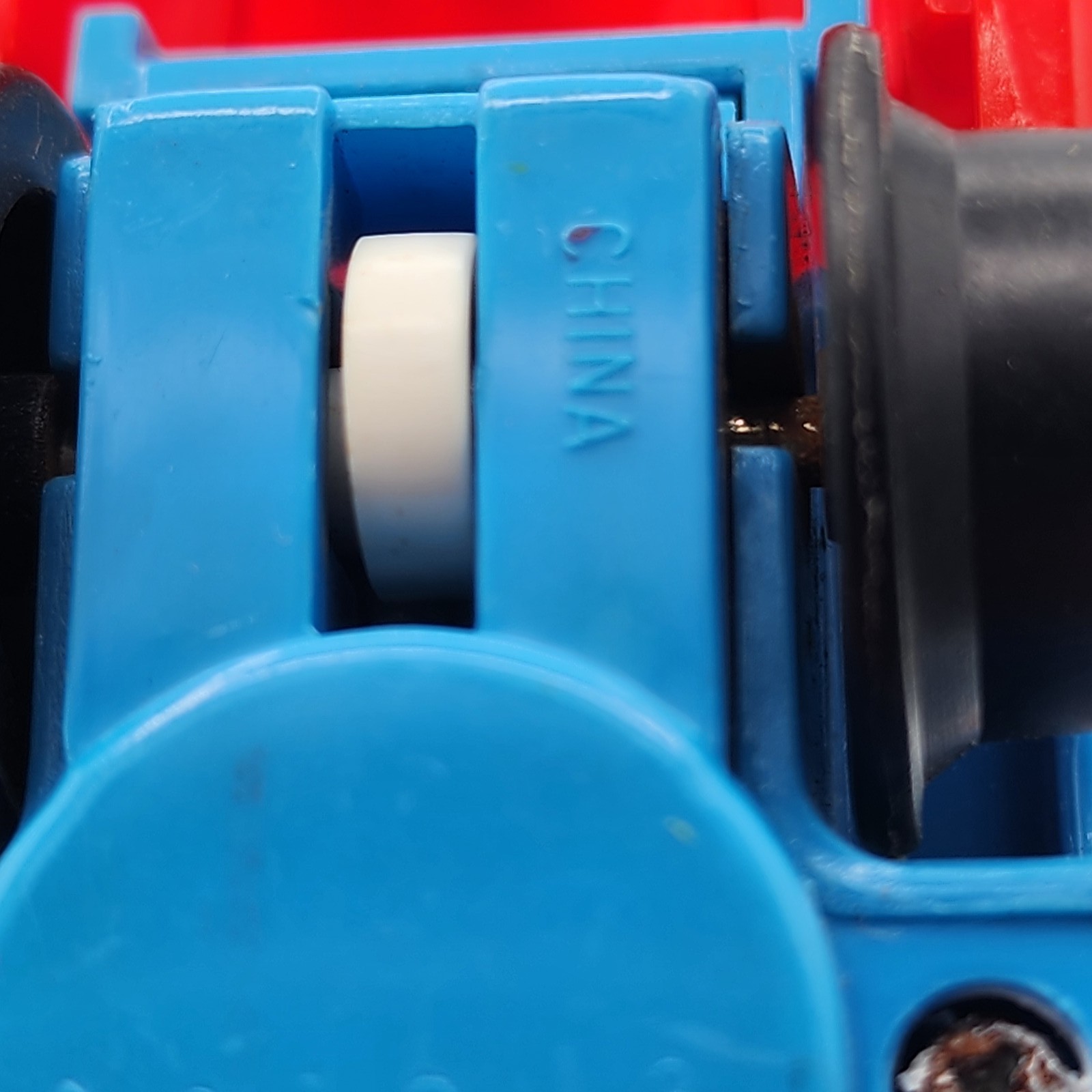 Fisher-Price Vintage 1992 Yellow Red Blue Push Along Toy Train Locomotive Engine