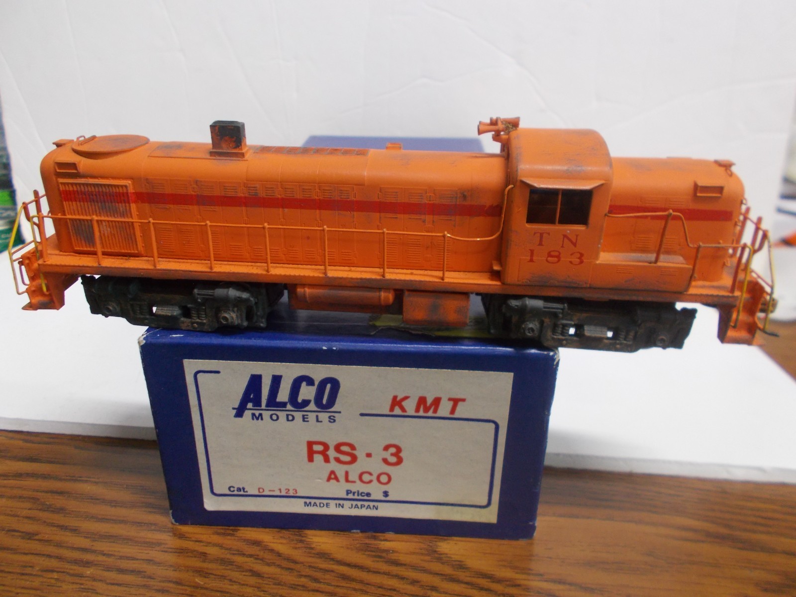 ALCO # D-123 ~BRASS~WEATHERED TN RS-3 LOCOMOTIVE # 183 ~RUNS GOOD~READ~HO SCALE