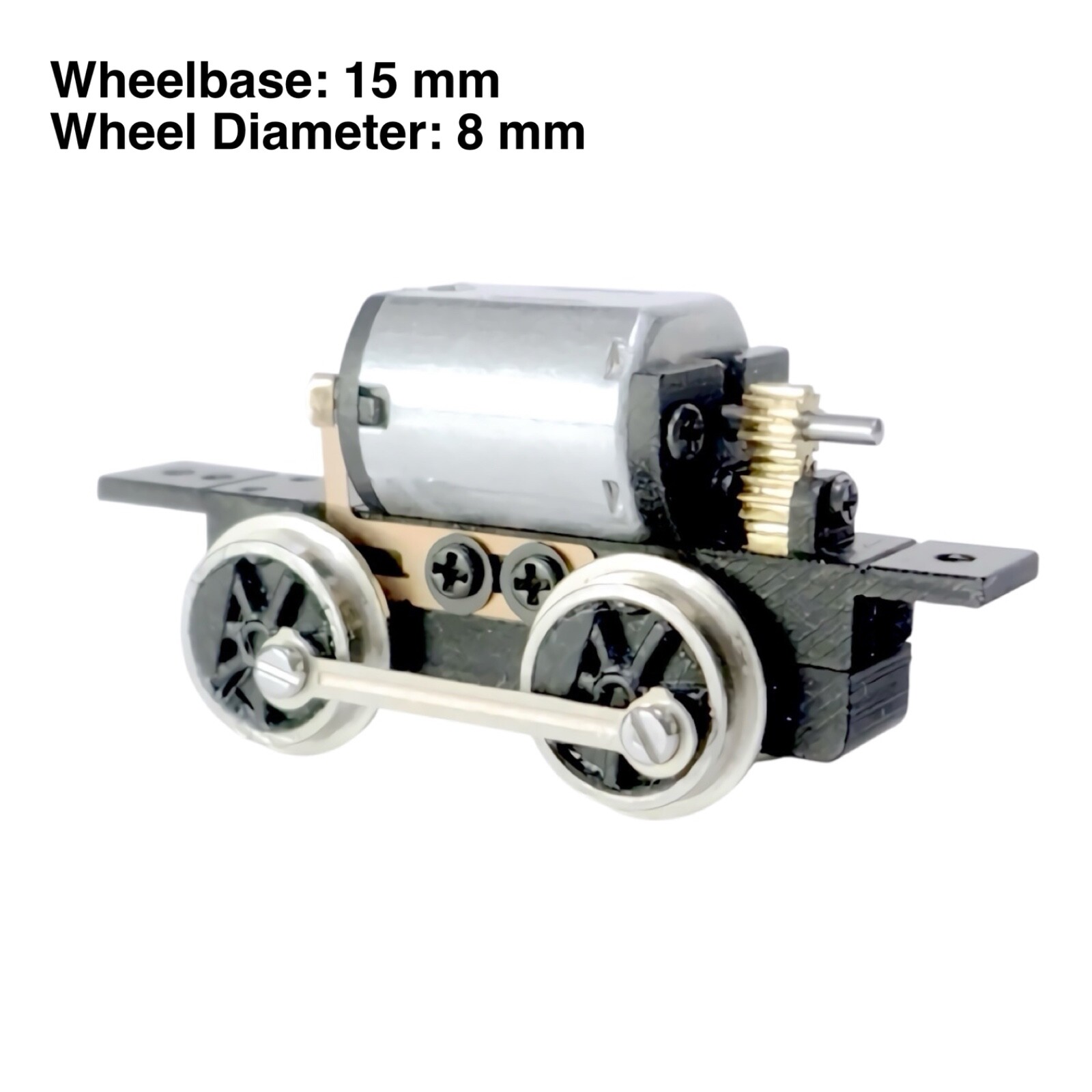 N/HOn30/HOe/009 Gauge 0-4-0 Rod-Driven Locomotive Power Drive Chassis 15mm/8mm