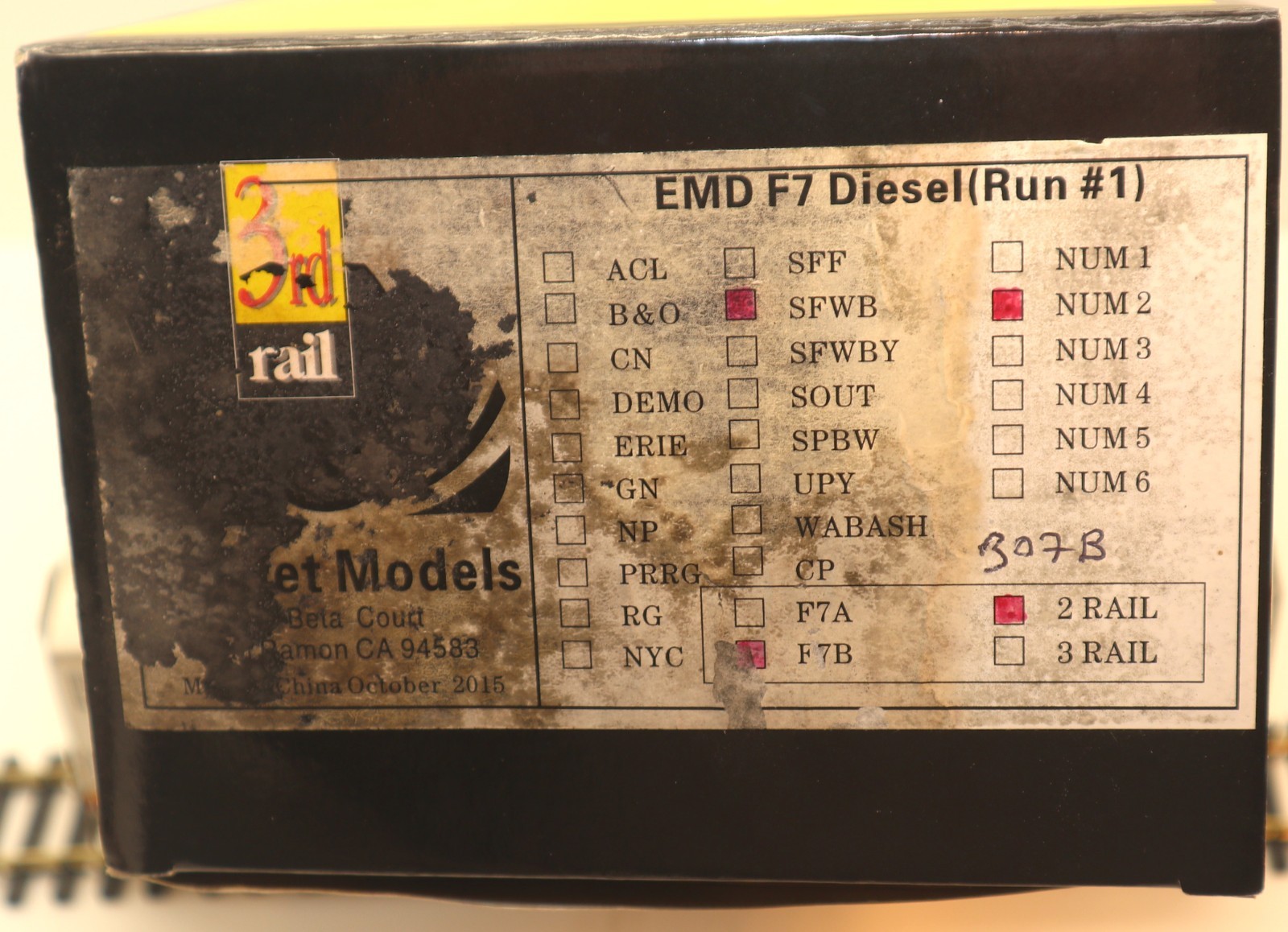 3rd Rail, 2-Rail O, #307B, Santa Fe, F-7 PWR B, QSI/DCC, Run#1, Weathered C-7 EX