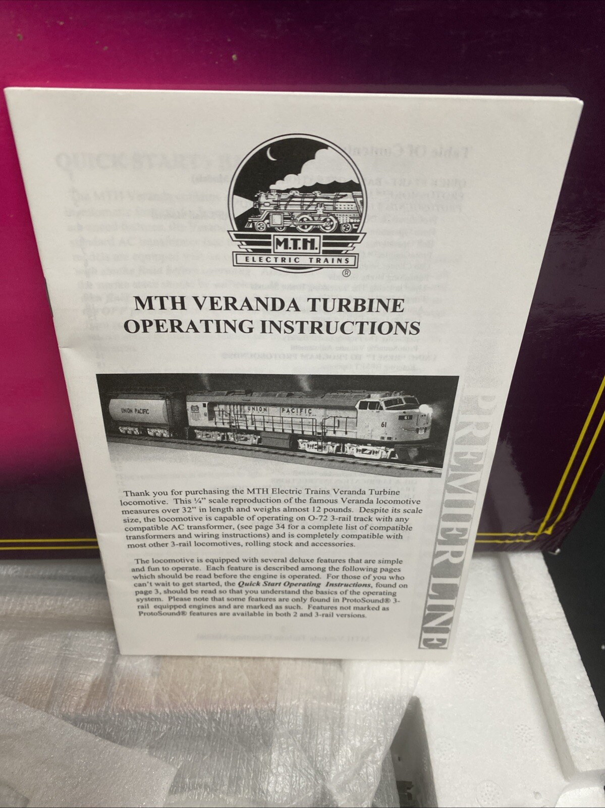 MTH Union Pacific Veranda Turbine Locomotive w/PS1 #61 20-2185-1 in box J.72