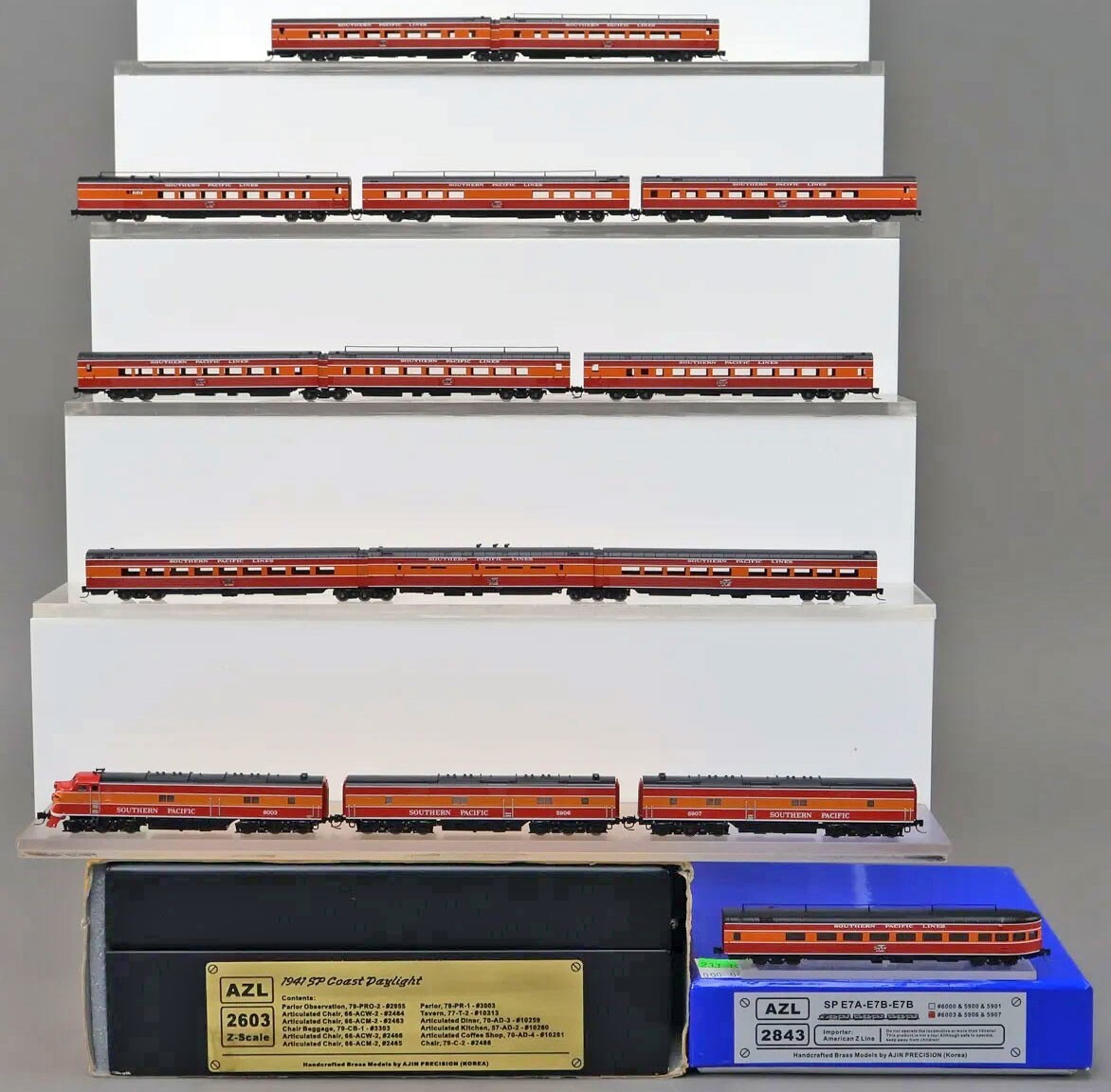 AZL 1941 SP Daylight Set 2843/2603 – E7A/B/B + 12 Passenger Cars Z Scale Z Gauge