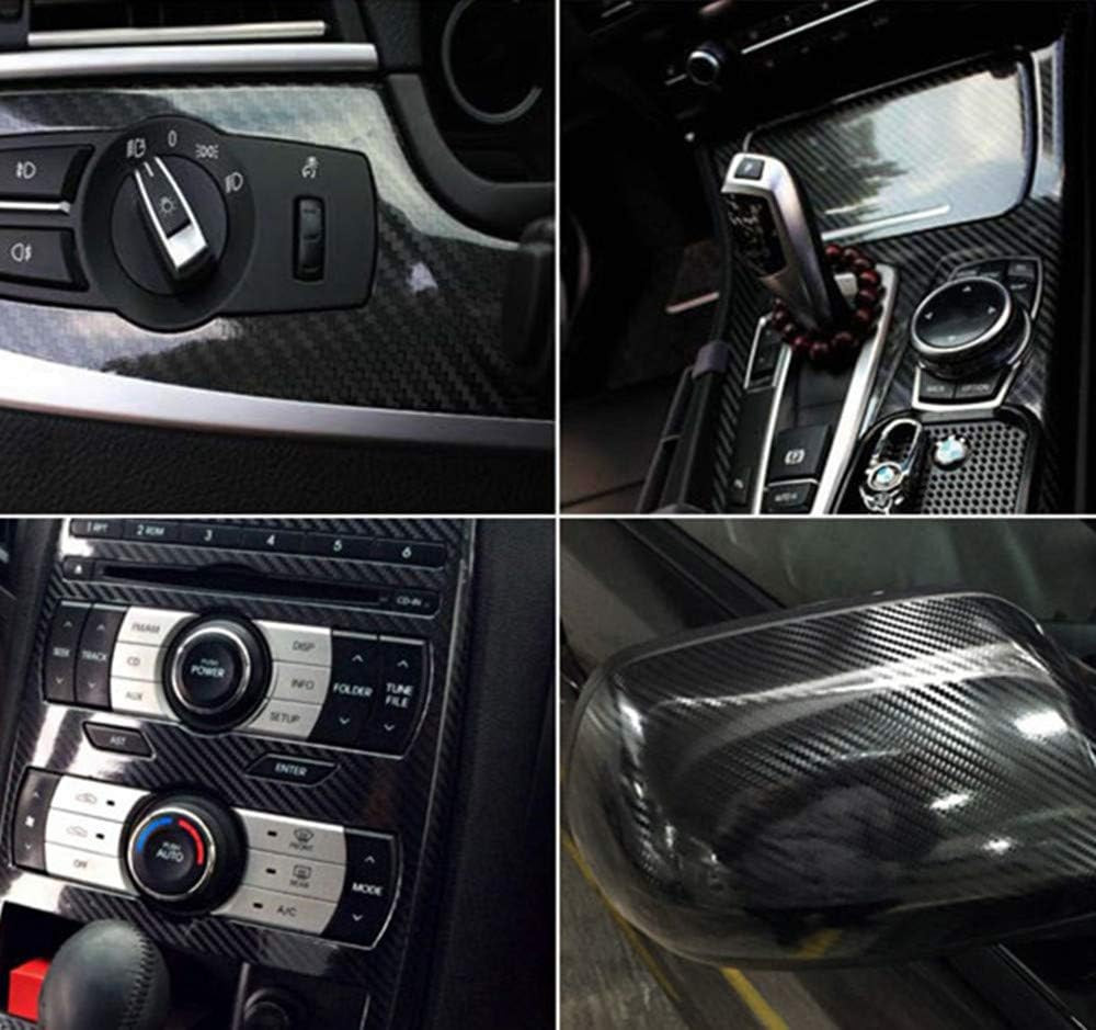 5D High Gloss Black Carbon Fiber Vinyl Bubble Free Air Release Car Wrap Film Aut
