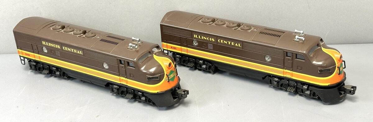 Lionel 6-8580 O Gauge Illinois Central F3 AA Diesel Locomotive Set EX