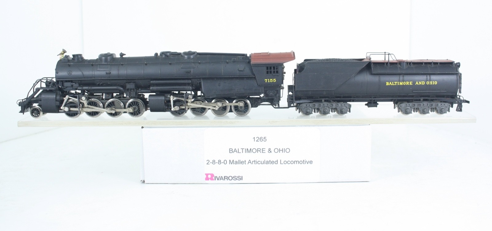 HO Rivarossi 1265 Baltimore & Ohio 2-8-8-0 Mallet Locomotive & Tender B&O 7155