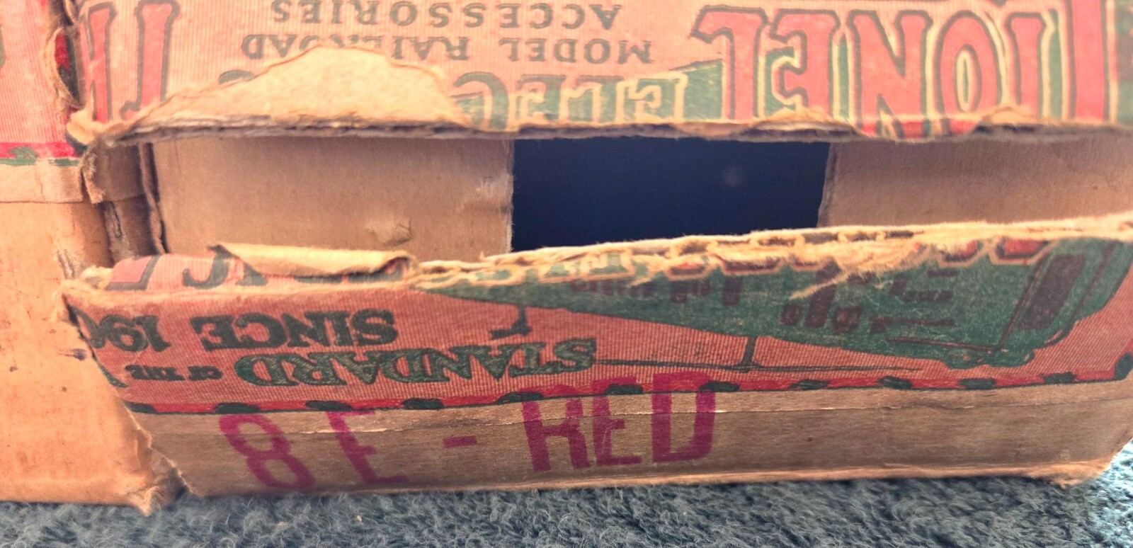 LIONEL PREWAR STANDARD GAUGE SOLID OB’S MARKED : 8E RED; 337 RED; 338 RED*