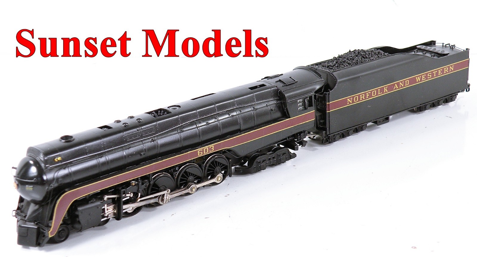 Sunset Models Brass HO Norfolk & Western 4-8-4 J-Class Loco Painted