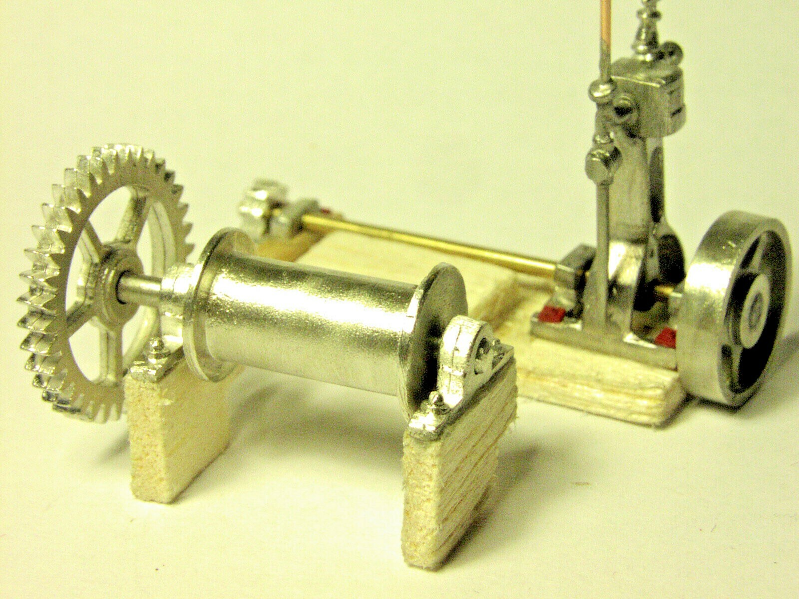 O/On30 Working Locomotive Winch Kit: 40 Piece Metal Kit makes two Steam Winches!