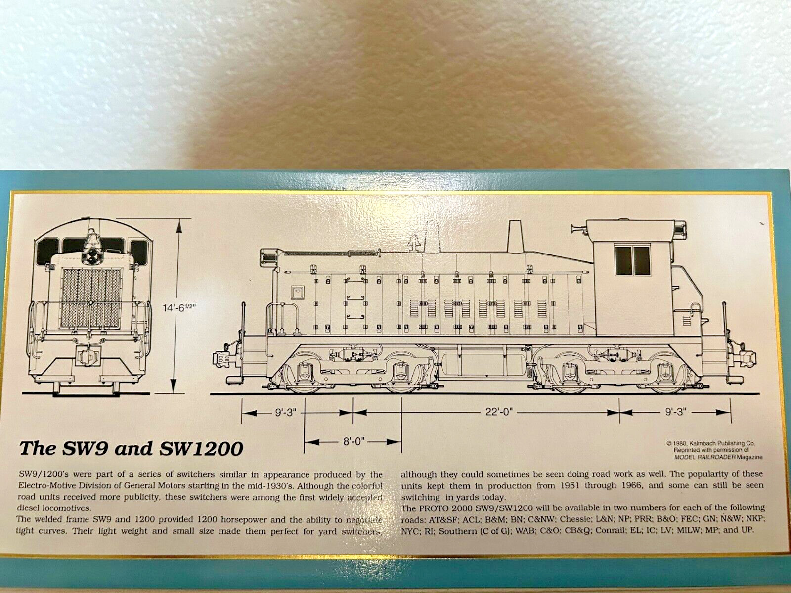 CANADIAN PACIFIC – CP RAIL SW9/1200 SWITCH LOCO – DC HO Scale “RED” NEW OOP RARE