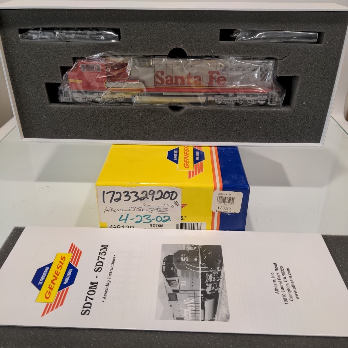 HO Athearn Genesis G6139 Santa Fe SD75M Diesel Locomotive ATSF No Road #