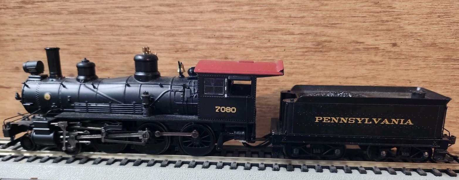 Bachmann #7080 HO Pennsylvania Baldwin 4-6-0 Steam Loco w/DCC & Sound, Nice!