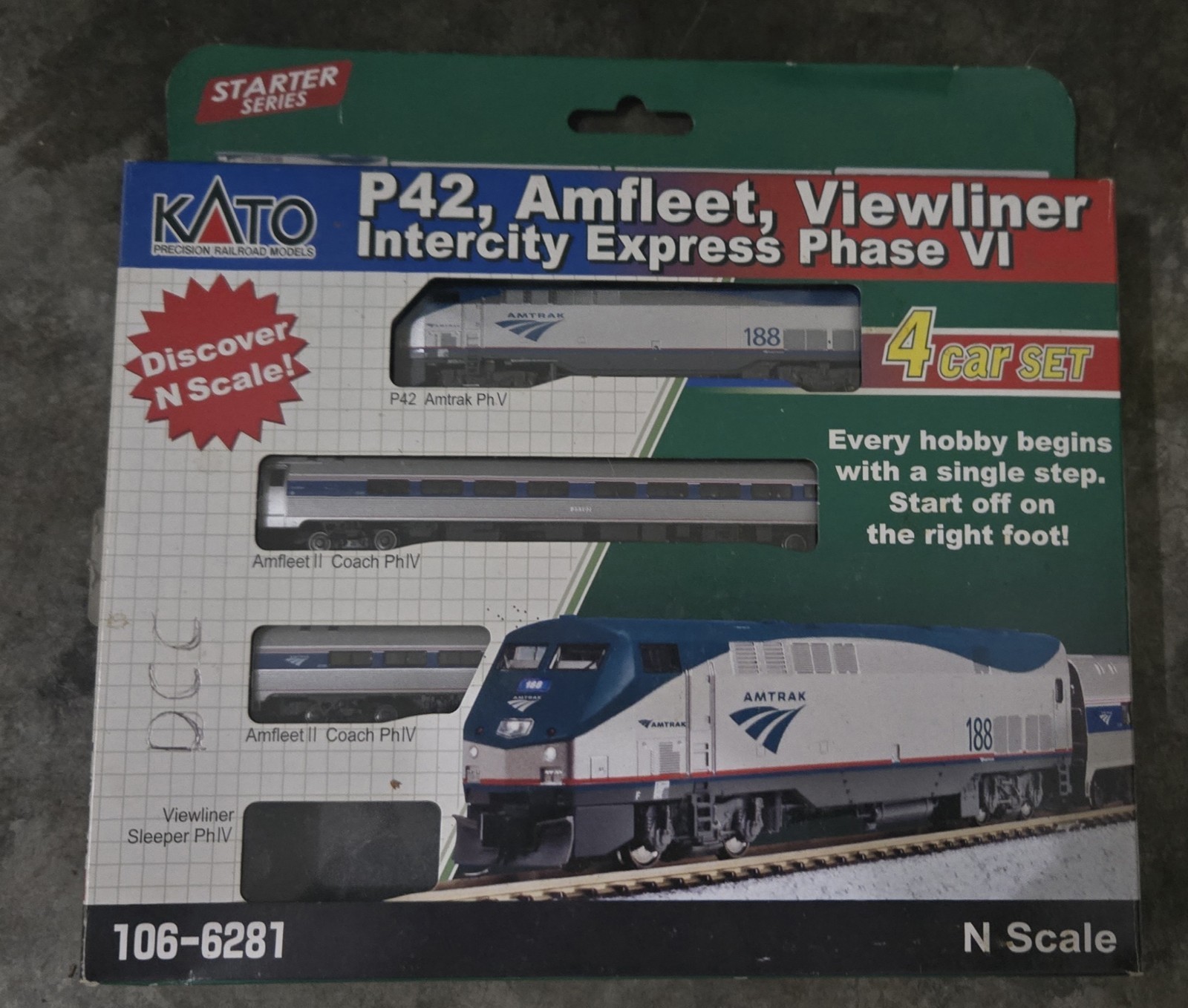 Kato N Scale Amtrak Afleet P42 Viewliner Intercity Express Phase VI 4 *Read!