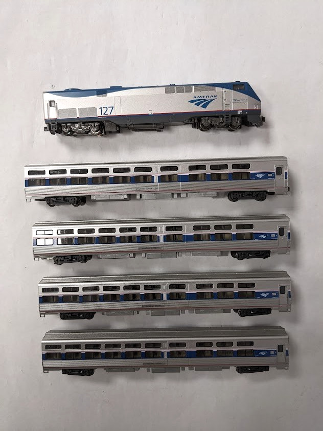 Kato #176-6009 No.127 Amtrak Diesel 4 Passenger Car Set N Gauge O/ Boxes C-8