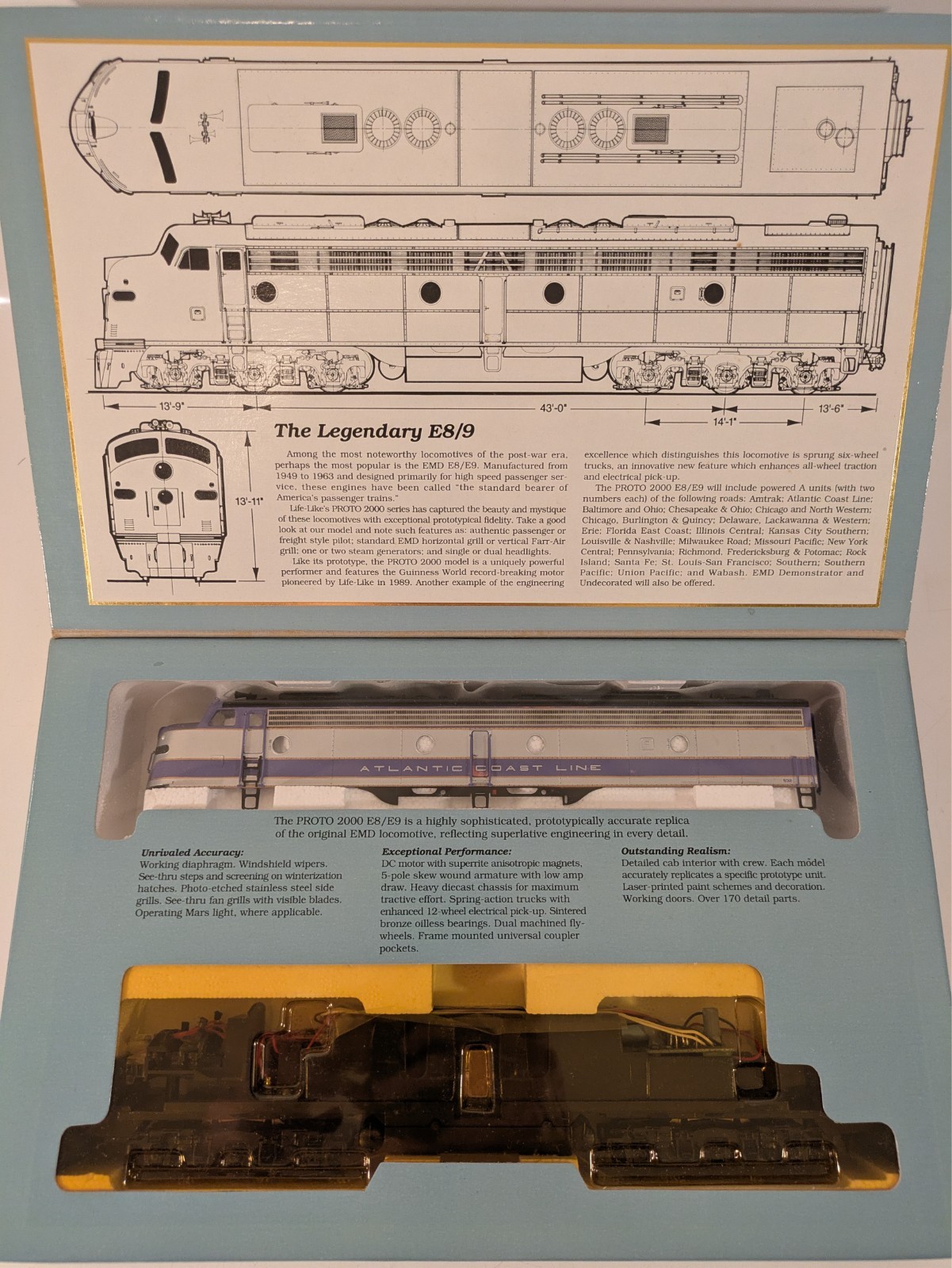 HO E8/9 ACL Atlantic Coast Line #532 DC NIB NOS # 8184