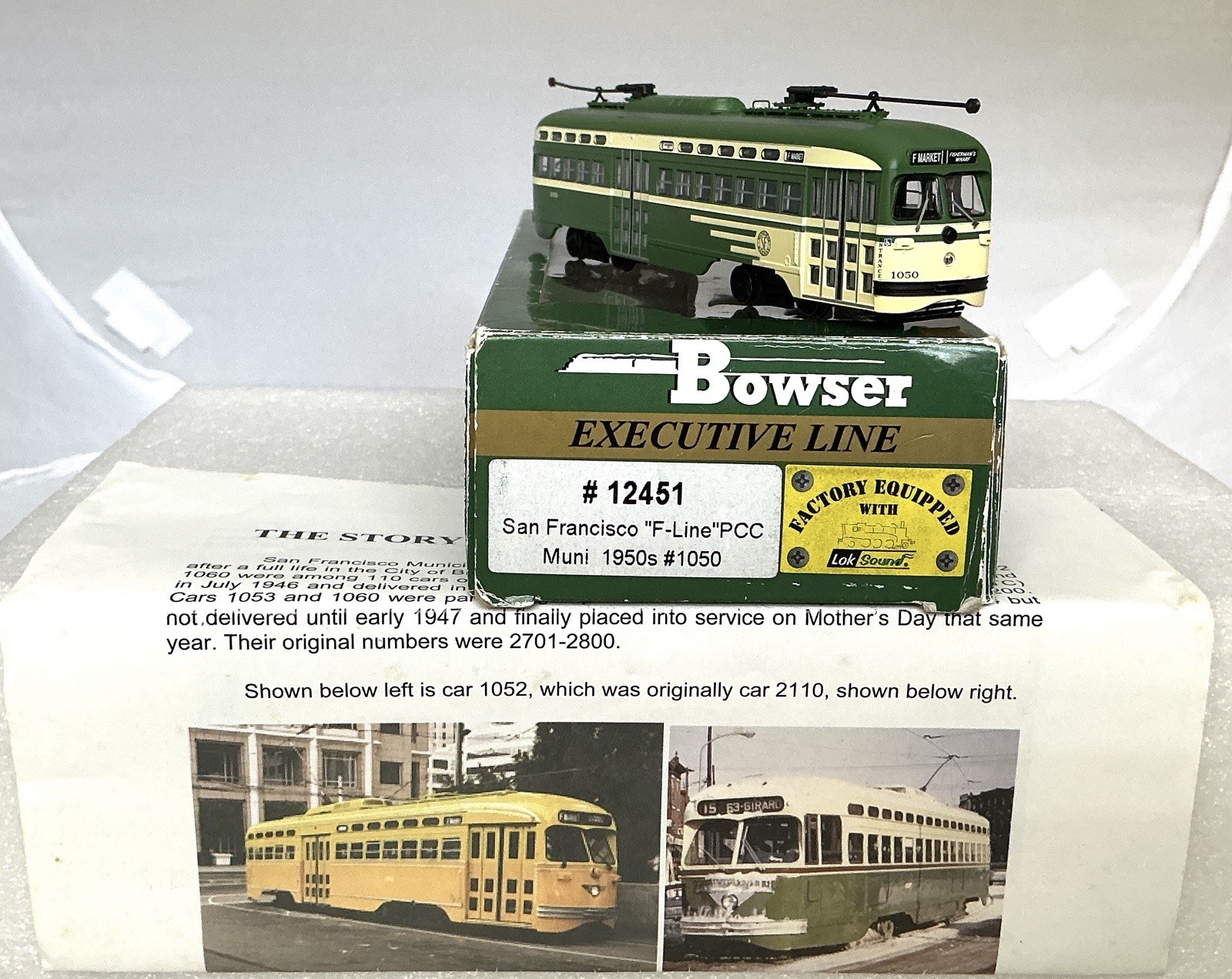 Bowser San Francisco F-Line PCC STREETCAR #1050 DCC & Sound Item￼#12451