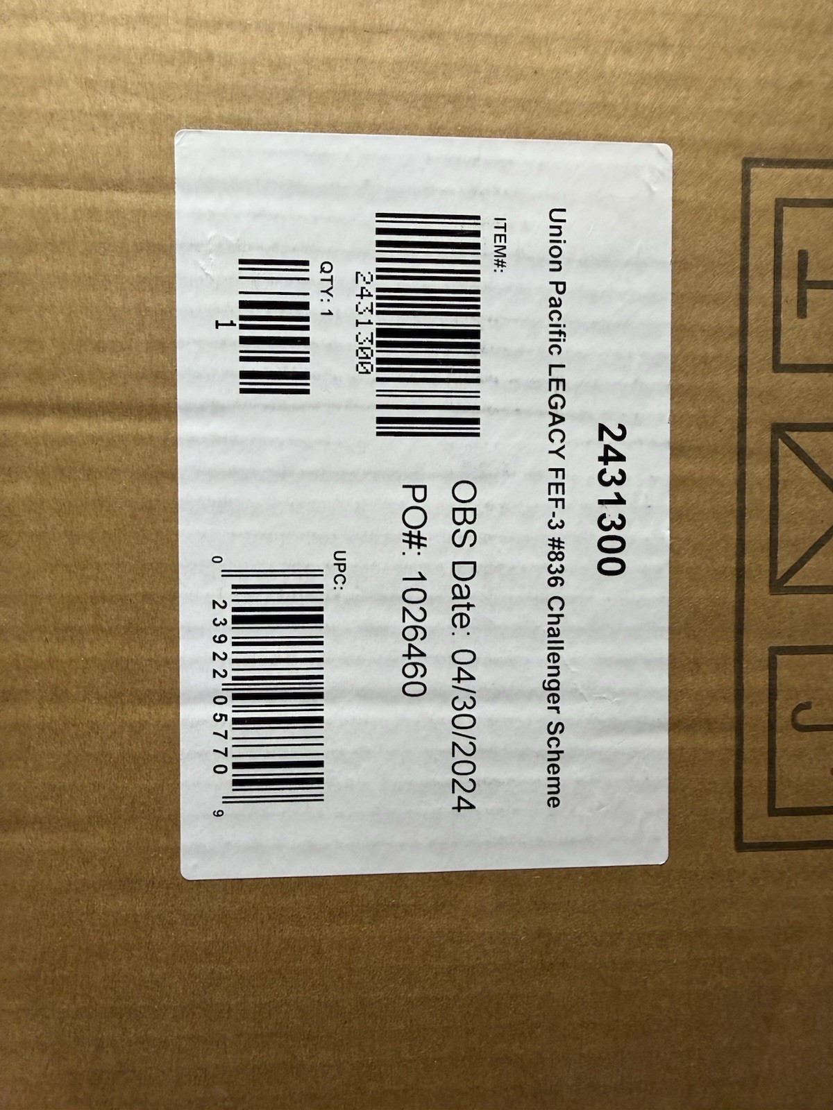Lionel FEF #836, 49er Scheme, sku 2431300, Perfect Condition , Run 1 Time !!