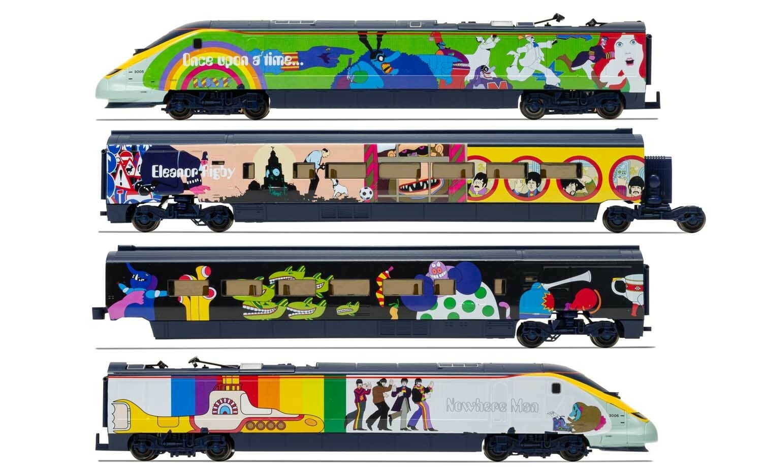 Hornby Tgv Eurostar Livera Beatles Yellow Submarine Set 4 Elements