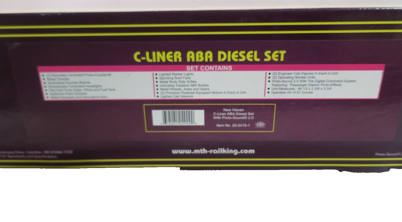 RARE MTH O SCALE 20-2415-1 New Haven C-Liner ABA Diesel Engine Set # 794 / 795