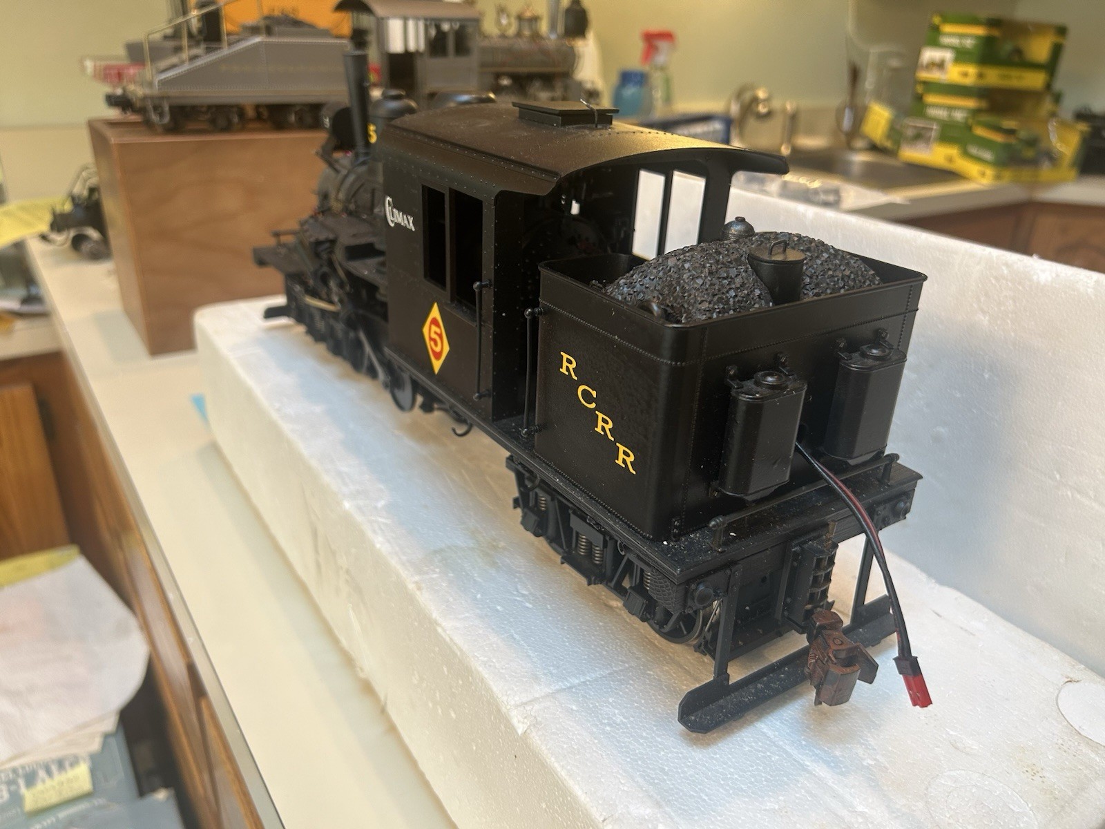 SPECTRUM Custom RCRR Climax 2 Truck Steam Loco, G Scale, Battery Operated, C7/EX