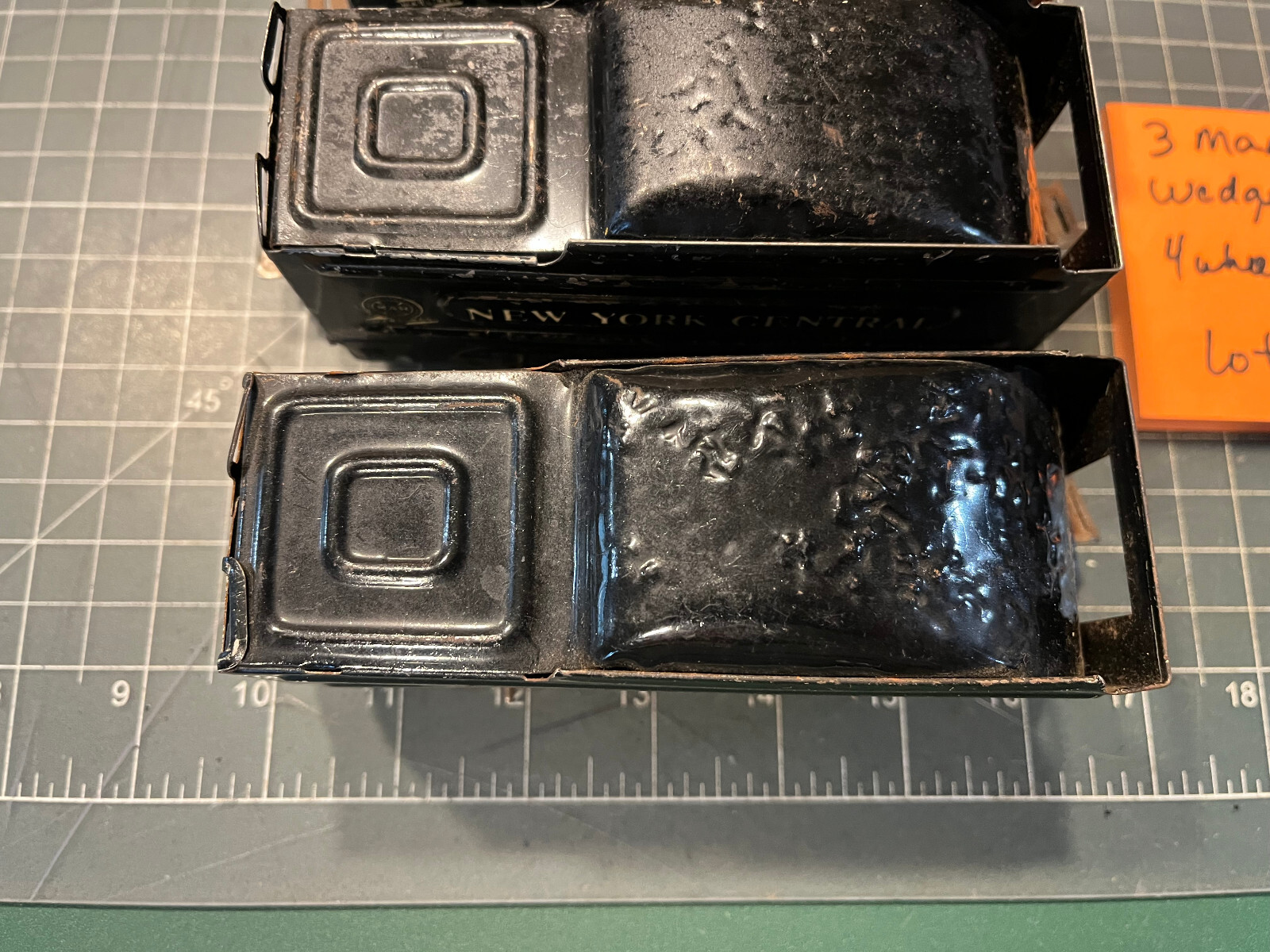 Marx Train THREE (3) MARLINES METAL 951 NYC WEDGE TENDER Tin Litho LOT B