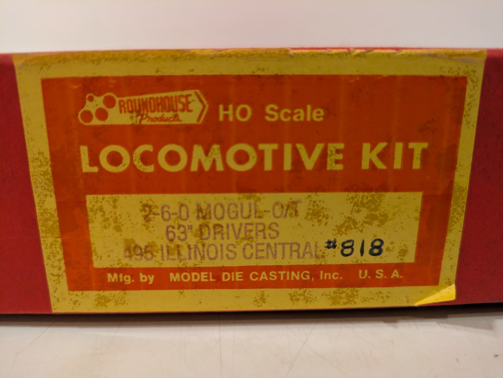 HO 2-6-0 Mogul w/ Tender IC Illinois Central Metal Kit RARE! DC NIB NOS # 495