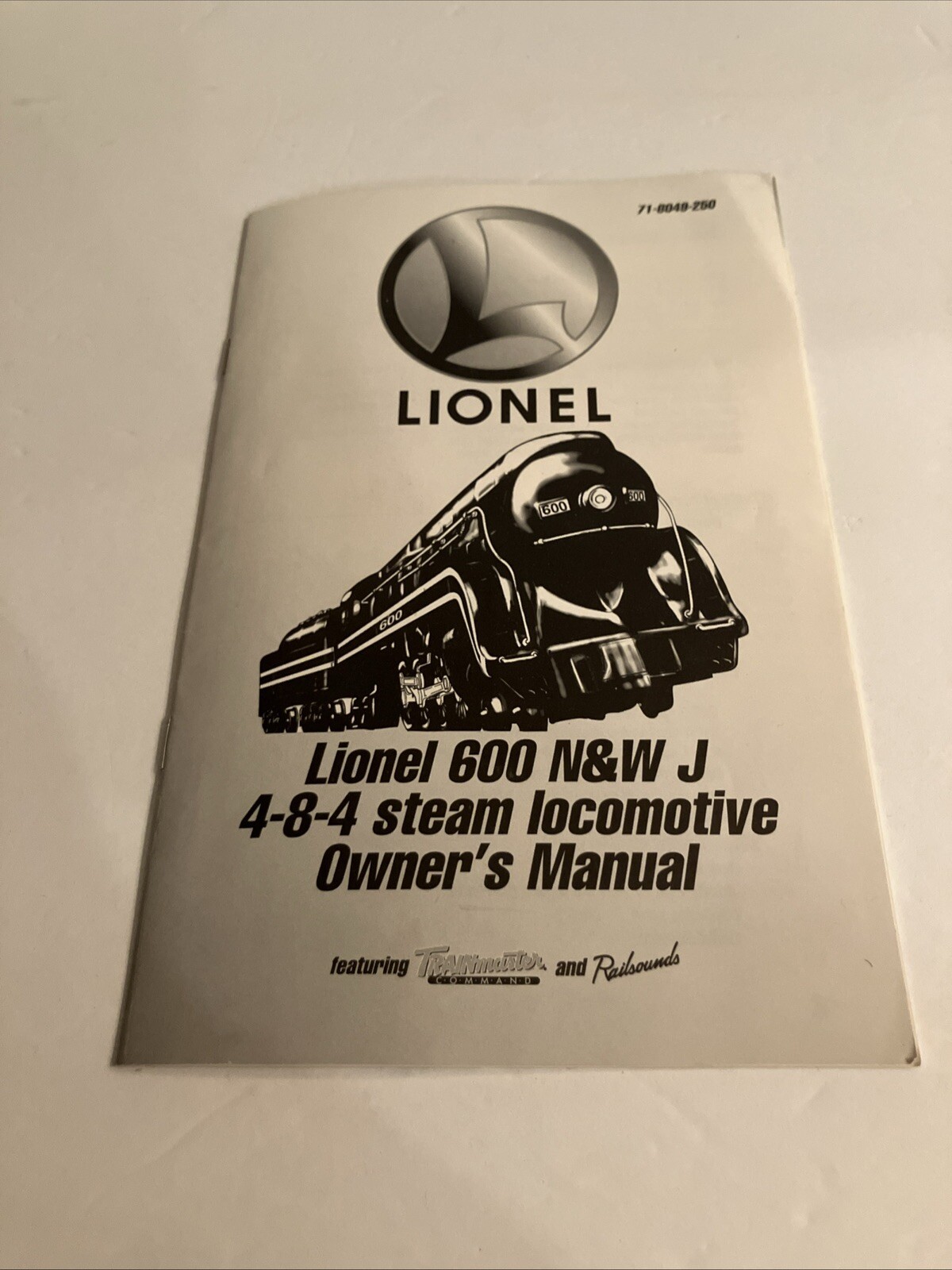 Lionel 600 N&W J 4-8-4 Steam Locomotive Owner’s Manual /paperwork Train Manual