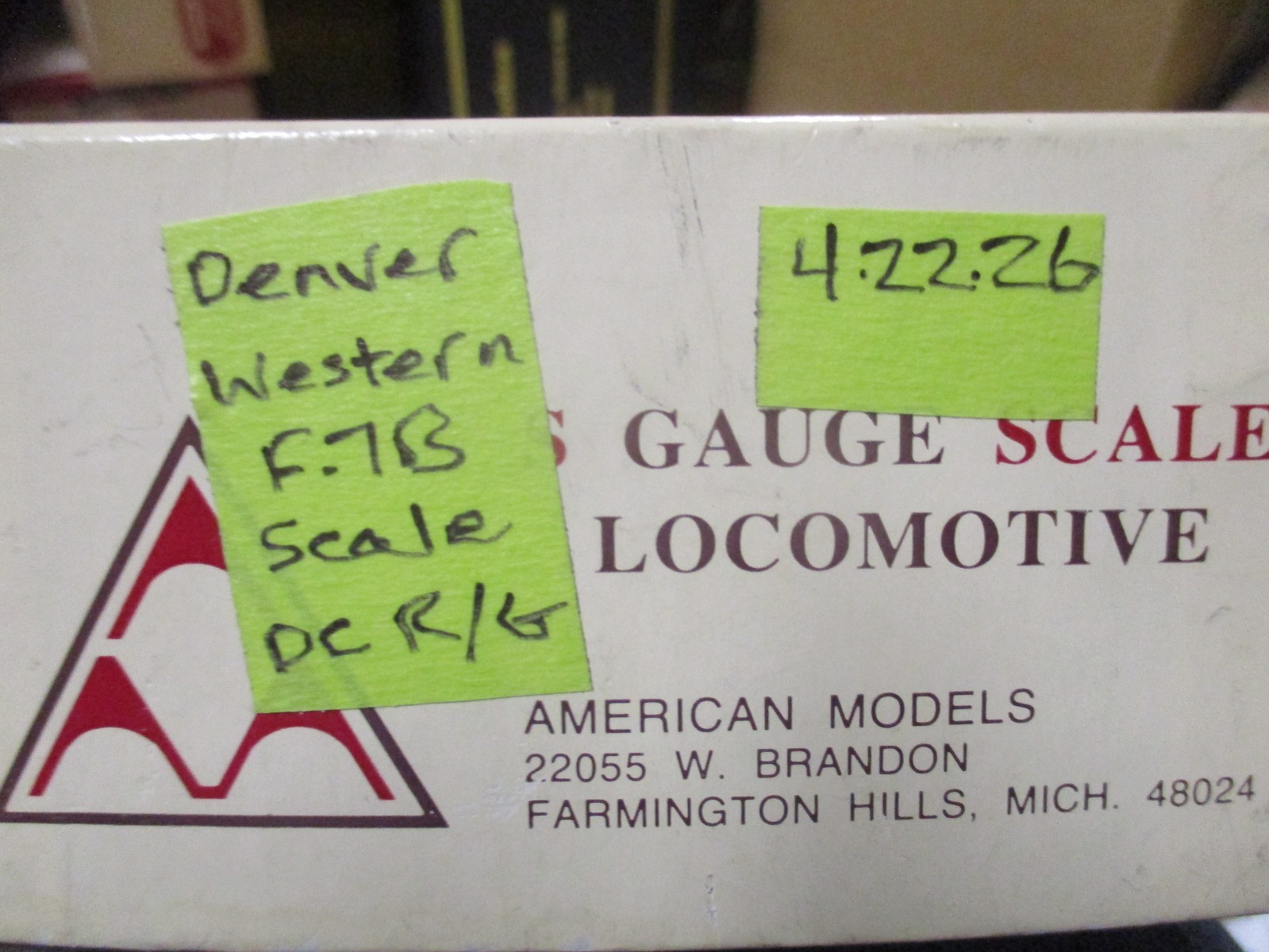 Amer Models Custom Heimburger D&W F-7B Diesel (4/22/26 Morris Coll) Scale DC