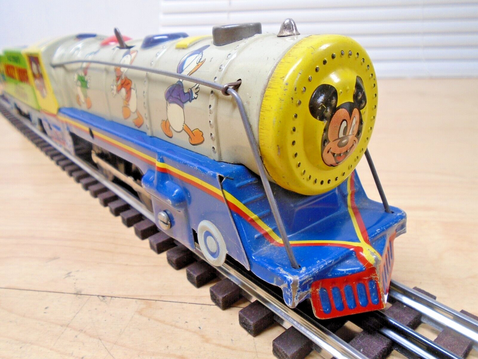 c50s Marx Disney Mickey Mouse O Ga Windup Loco 0-4-0 & Meteor Tender w/Key Runs
