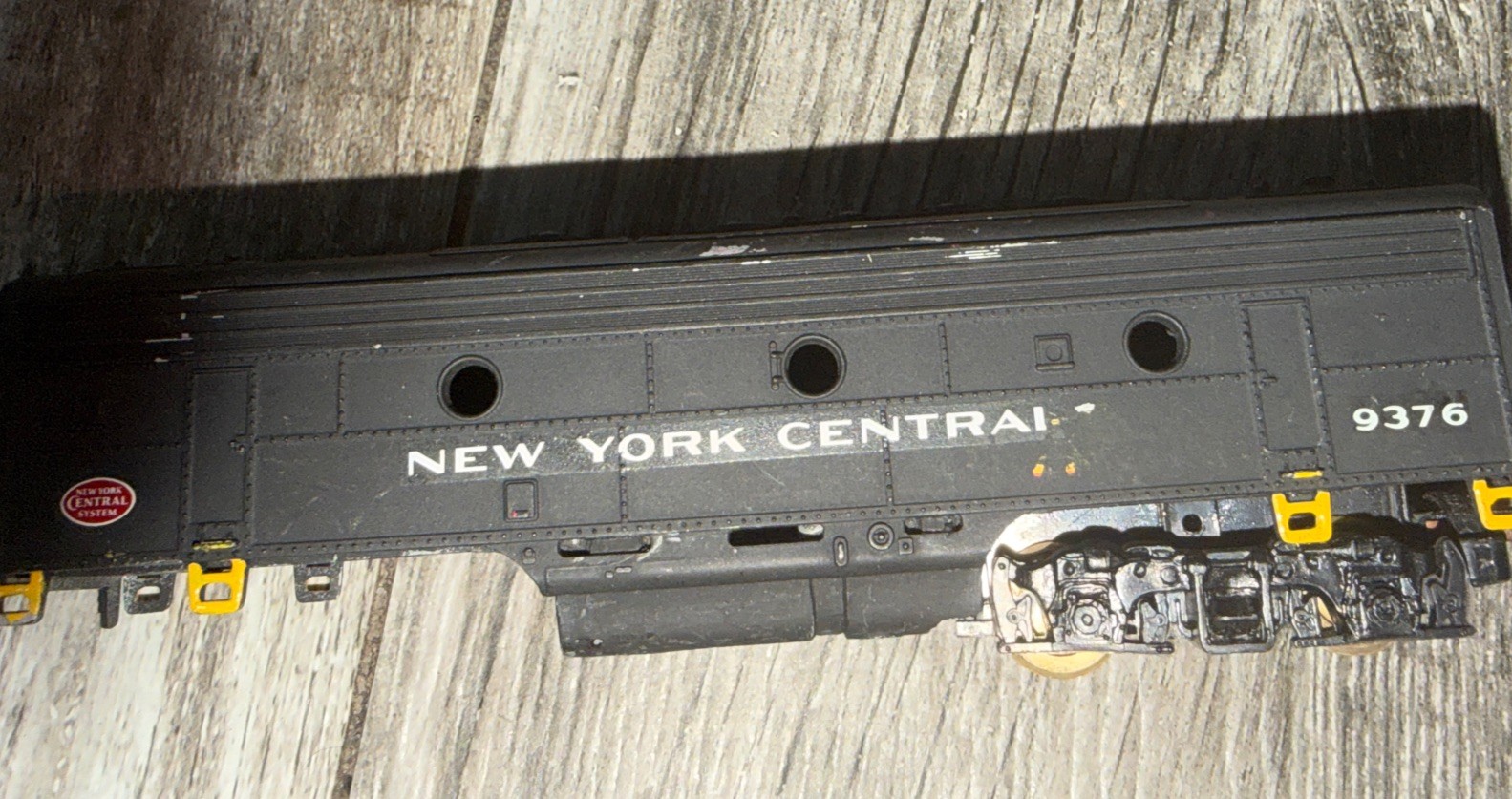 Vtg New York Central Deisel Locomotive and Car 9376 As Is Unkown Gauge