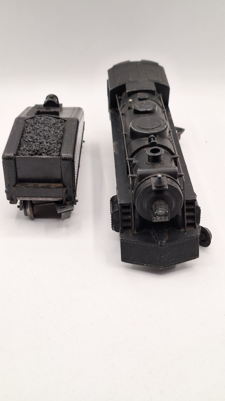 Vtg Marx O Gauge locomotive 666 Tender Southern Pacific & 3 fat cars, Tested