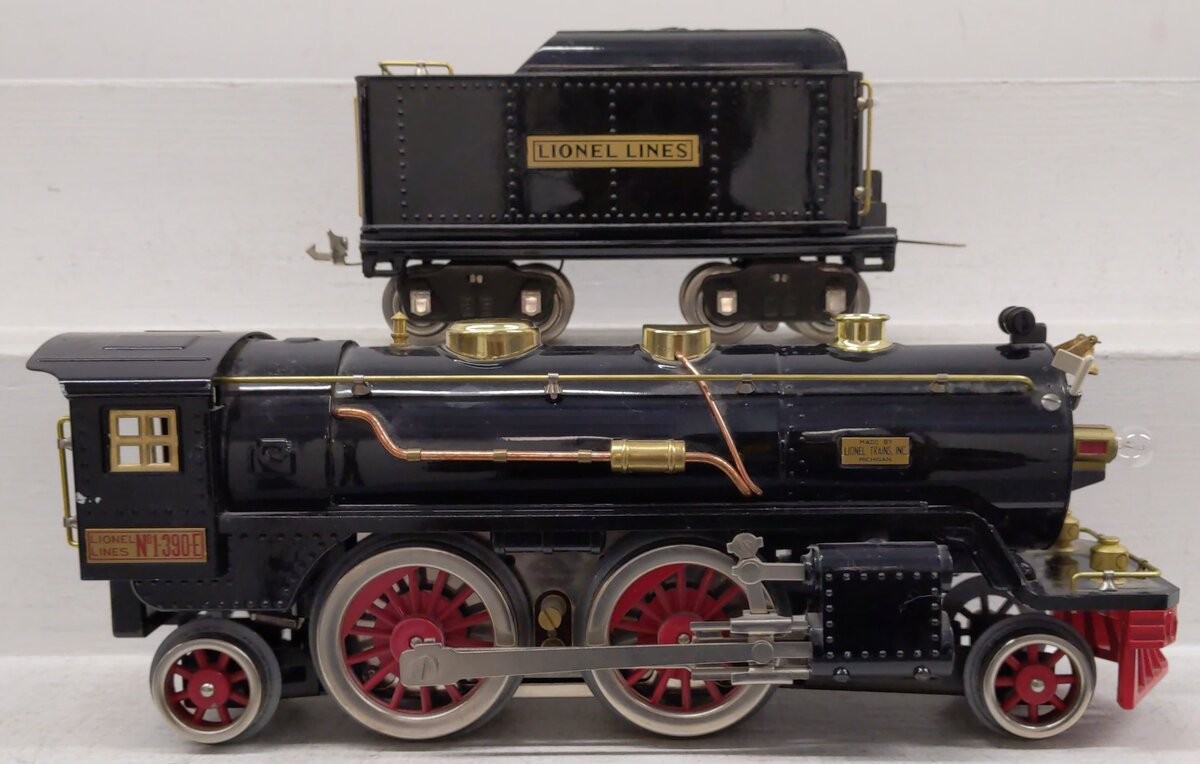 Lionel 6-13100 O Standard Gauge 390E Black Steam Locomotive and Tender EX/Box