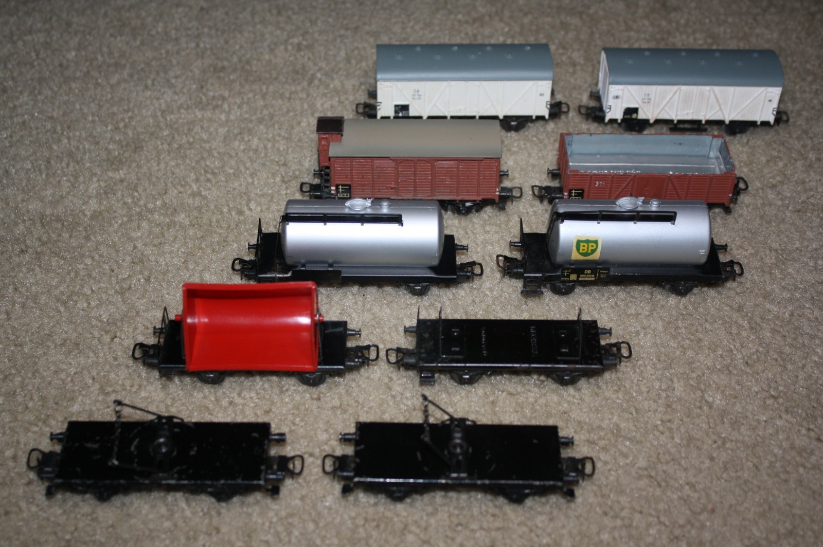 Vintage Marklin HO Scale Train Lot Rolling Stock Made in Germany (10 Pieces)