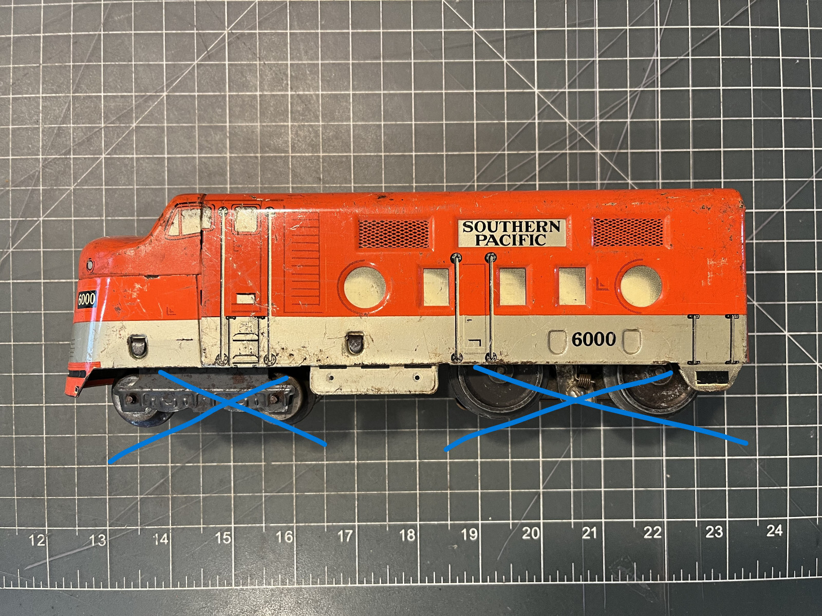 Marx Train SP 6000 POWERED Diesel Locomotive Engine METAL SHELL ONLY PART LOT C