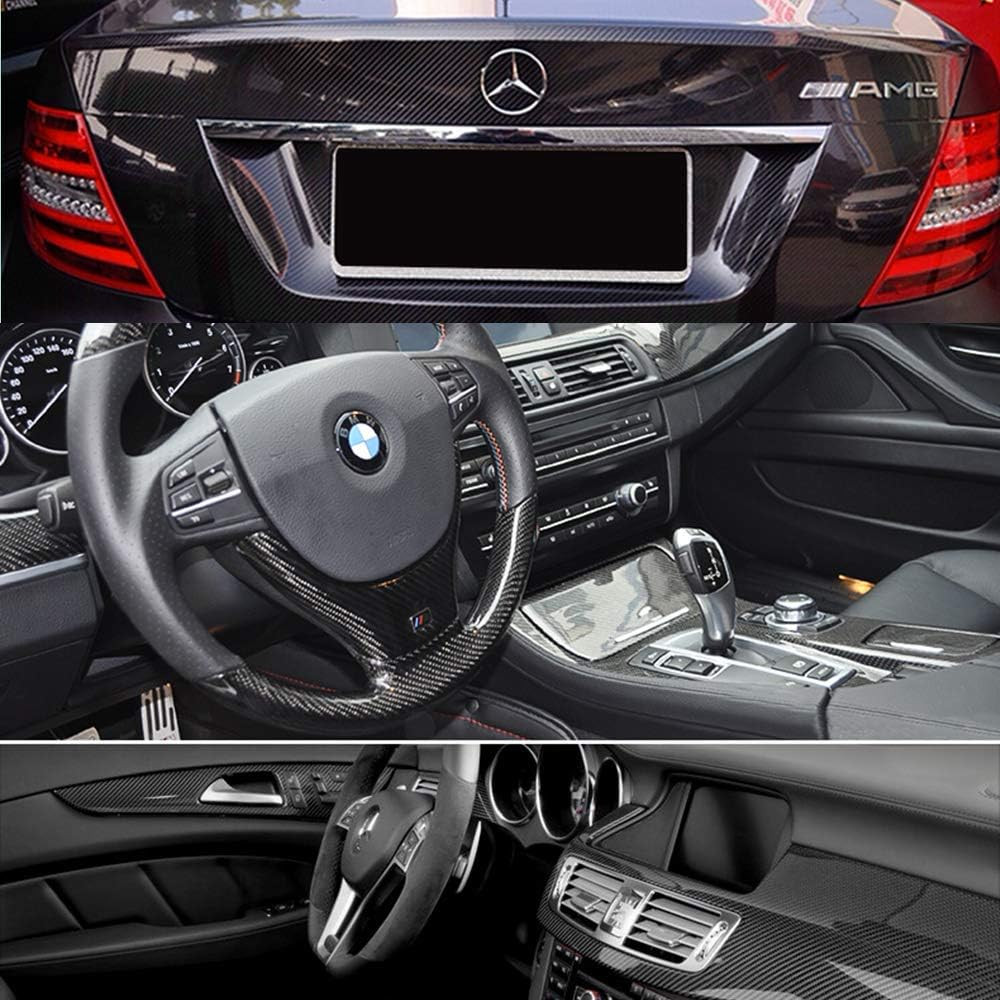 5D High Gloss Black Carbon Fiber Vinyl Bubble Free Air Release Car Wrap Film Aut
