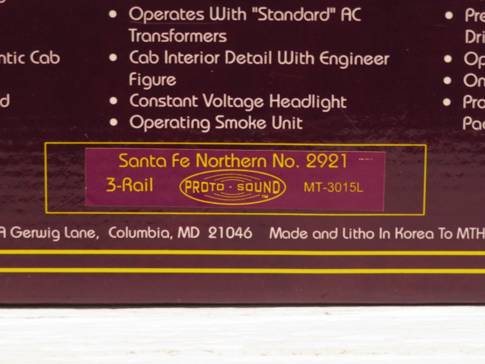 MTH MT-3015L Santa Fe 4-8-4 Northern Steam Loco w/Proto NIB