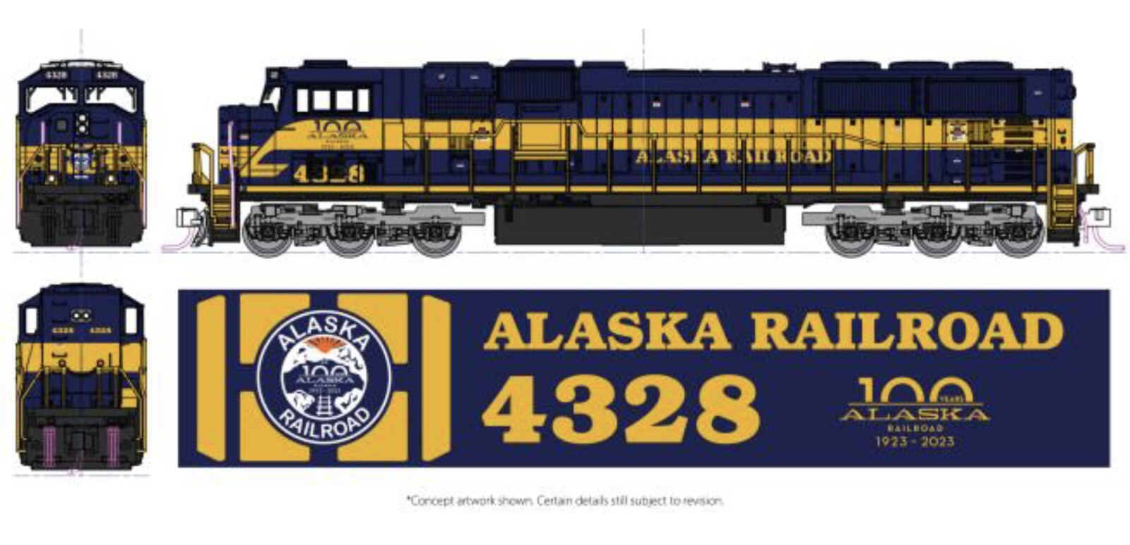 KATO N SCALE SD70MAC 3 LOCO SET ALASKA RR 176-6410 176-6411 176-6412 W 100 Years