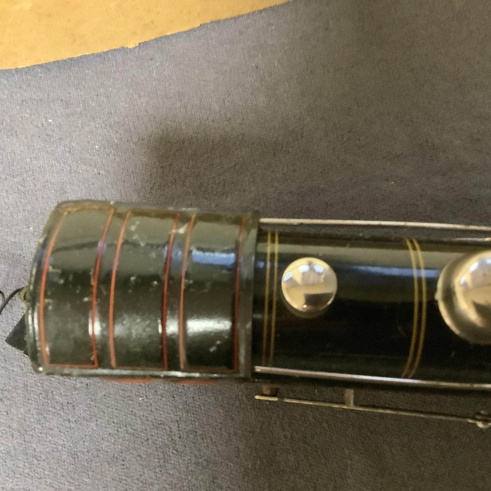 Vintage Fandor Clockwork Locomotive And Tender With Battery Operated Light Used