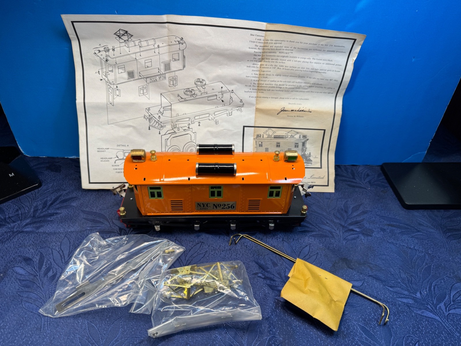 Williams Repro Prewar O Gauge Lionel No. 256 Orange NYC Lines Electric Loco