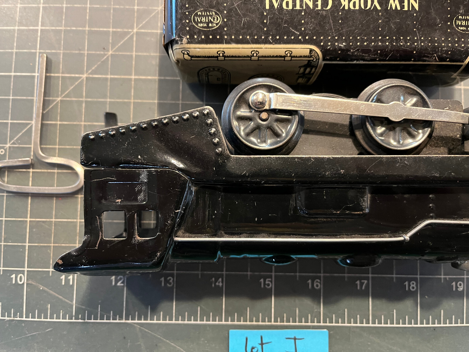 Marx Train 591 VERY NICE Black Locomotive Windup w/Bell & NYC Tender RUNS Lot J