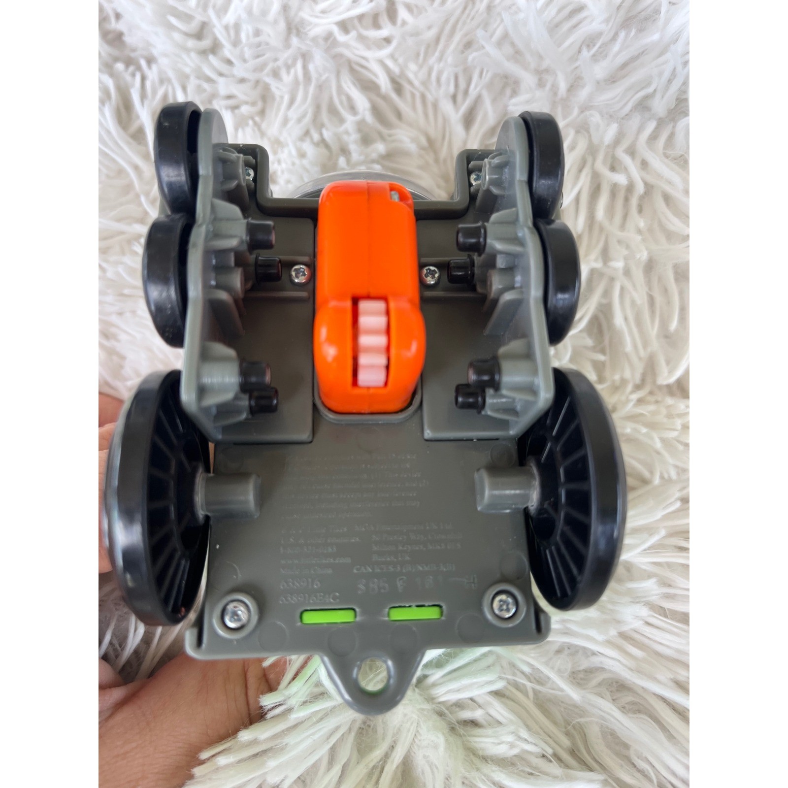 Little Tikes Green Grey Toy Train Engine with Orange Button Switch UNTESTED